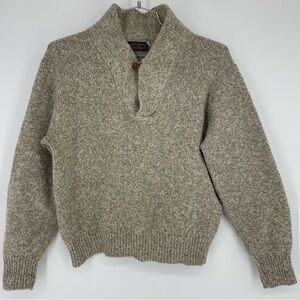 Vintage Eddie Bauer Pullover Sweater Single Button Men's Size Large Wool Blend